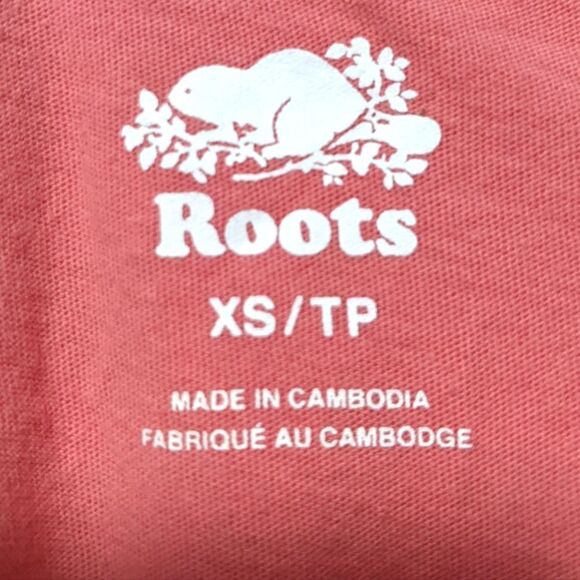 ROOTS Pink Embroidered Logo T-shirt XS - Picture 4 of 7